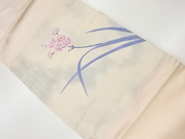 リサイクル　草花模様織出し名古屋帯